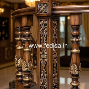 Modern Brass Wood Balcony Railings Inspiration No-1160