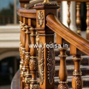 Stylish Brass Wood Fence for Luxury Villas No-1161