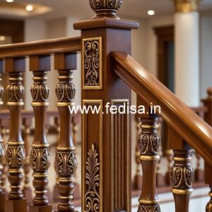 Premium Brass Wood Balcony Handrails with Rich Style No-1163