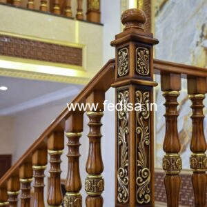 Elegant Brass Wood Handrails with Modern Touch No-1168