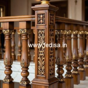Elegant Brass Wood Staircase Handrails Collection No-1186