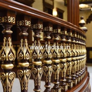 Luxury Brass Wood Railings with Contemporary Style No-1195