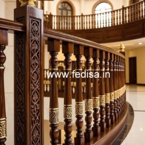Elegant Brass Wood Handrail Design Inspiration No-1198