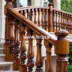 Stylish Brass and Wood Railing Ideas No-1203