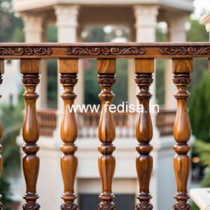 Elegant Brass Wood Staircase Railings No-1205