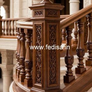 Premium Brass Wood Railing Collection No-1207