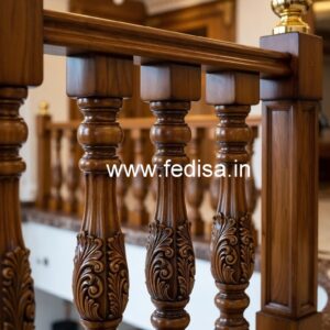 Decorative Brass Wood Railing Design No-1208