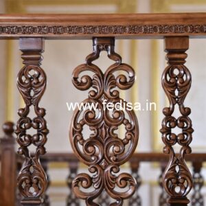 Modern Brass Wood Staircase Design No-1209