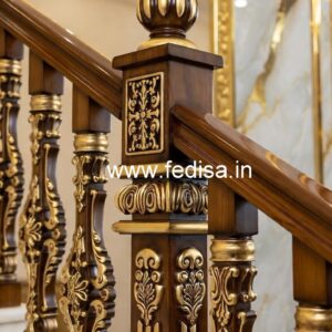 Brass and Wooden Stair Railings for Home No-1212