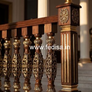 Luxury Wooden Railings with Brass Finish No-1219