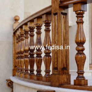 Stylish Brass Wood Railings for Villas No-1224