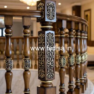 Elegant Brass Wood Fence Design No-1226