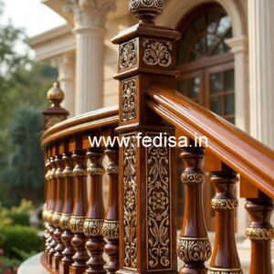 Brass Wood Stair Railings with LED Lights No-1230