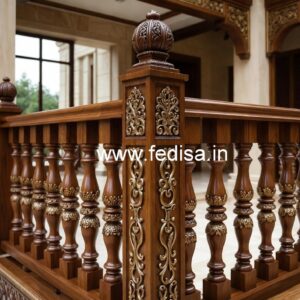 Stylish Brass Wood Staircase Banister No-1232