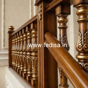 Decorative Brass Wood Railings for Home No-1236
