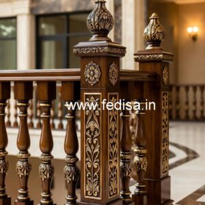 Modern Brass Wood Stair Fence Design No-1237