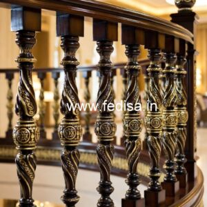 Modern Brass Wood Banister Collection No-1245