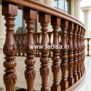 Beautiful Brass Wood Interior Railings No-1249