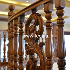 Elegant Brass Wood Fence for Villas No-1252