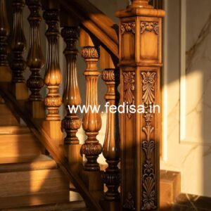 Luxury Brass Wood Staircase Fence No-1255