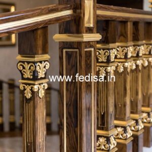 Elegant Brass Wood Staircase Handrails No-1267