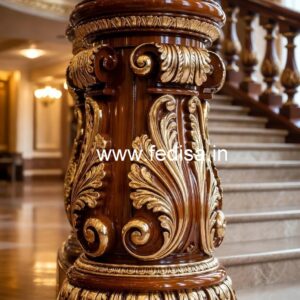 Brass Wood Staircase with Elegant Style No-1276