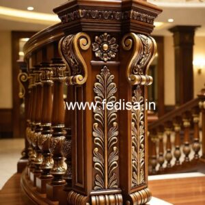 Premium Brass Wood Railings with Golden Touch No-1278