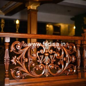 Brass Wood Stair Railings with Rich Finish No-1286
