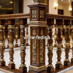 Stylish Brass Wood Staircase Collection No-1292