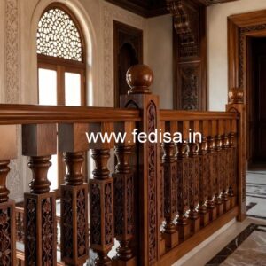 Elegant Brass Wood Railings for Contemporary Homes No-1296