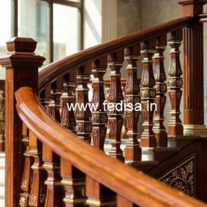 Luxury Brass Wood Balcony Design Trends No-1306