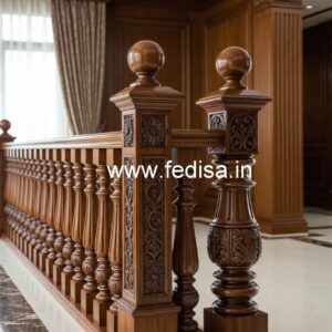 Elegant Brass Wood Stair Fence Collection No-1310