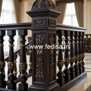 Stylish Brass Wood Interior Railings Inspiration No-1311
