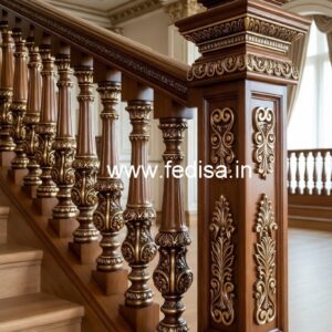 Decorative Brass Wood Balcony Fence Trends No-1313