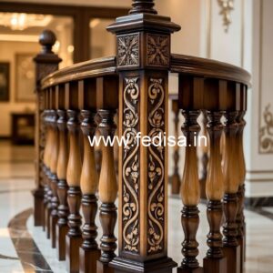 Brass Wood Staircase Side Railings for Villas No-1314