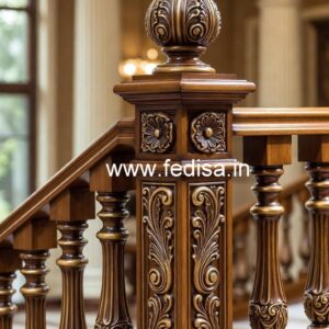 Luxury Brass Wood Railings with Elegant Finish No-1315