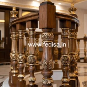 Modern Brass Wood Balcony Handrail Collection No-1316