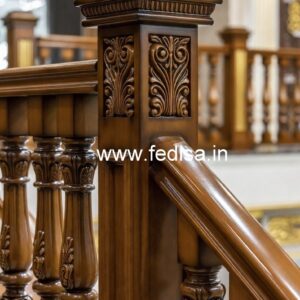 Brass Wood Railings for Luxury Staircases No-1319