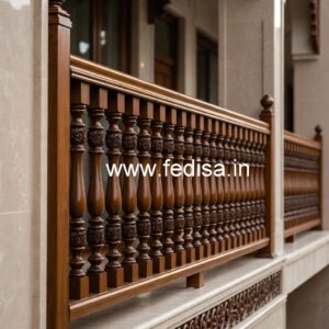 Stylish Brass Wood Stair Railings with Modern Look No-1323