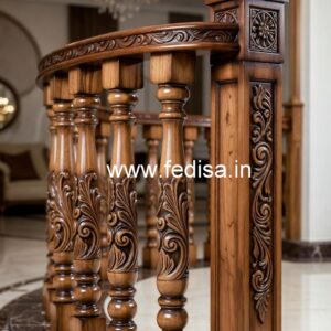 Brass Wood Handrail Design for Luxury Homes No-1326