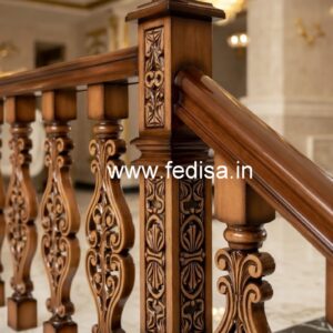 Elegant Brass Wood Staircase Interior Inspiration No-1328