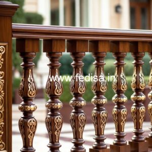 Stylish Brass Wood Staircase Railings for Home No-1341
