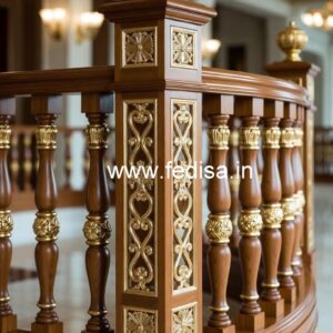Decorative Brass Wood Fence for Duplex House No-1343