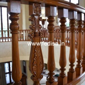 Modern Brass Wood Handrails for Luxury Villas No-1354