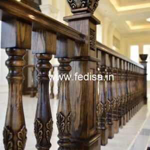 Premium Brass Wood Railings with LED Lights No-1357