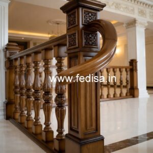 Elegant Brass Wood Fence for Balcony Design No-1359