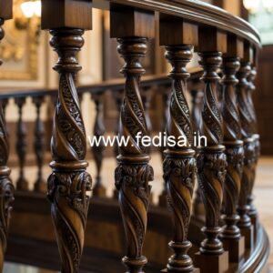 Modern Brass Wood Railings for Interior Staircase No-1371