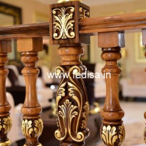 Luxury Brass Wood Staircase Design Collection No-1374