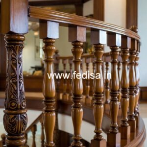 Modern Brass Wood Staircase Side Fence Ideas No-1377