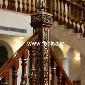 Decorative Brass Wood Interior Railings Collection No-1378